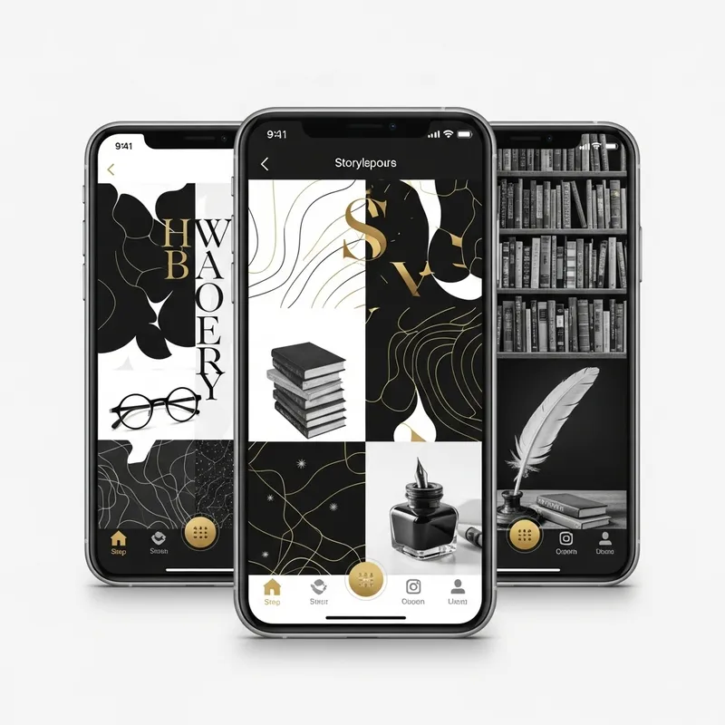 Elegant Black and Gold Wallpaper for Story Reading App