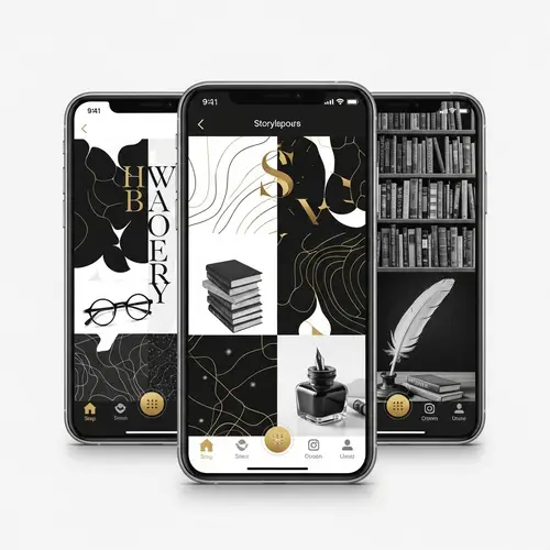 Elegant Black and Gold Wallpaper for Story Reading App
