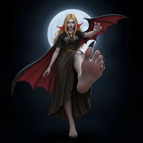 Vampire Girl with Golden Hair | Dynamic Posture, Unique Toenails