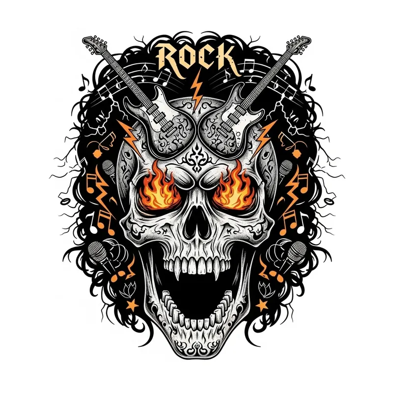 Rock Singer Skull Image: Mortality & Defiance Representation