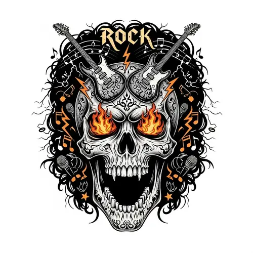 Rock Singer Skull Art: Mortality & Defiance Representation