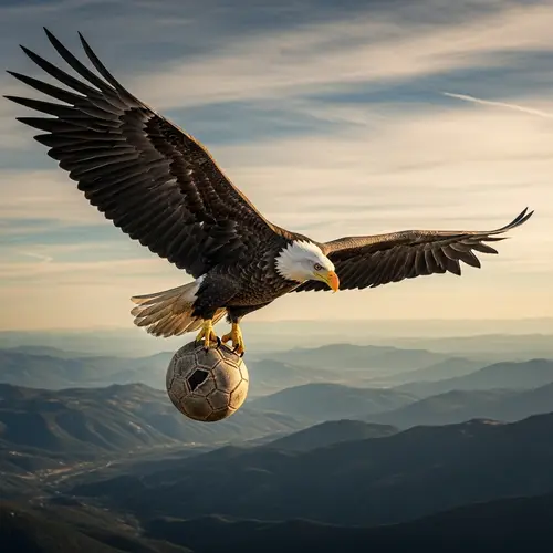 Soccer Ball on Eagle's Wing | Bird's Eye View Sports Imagery