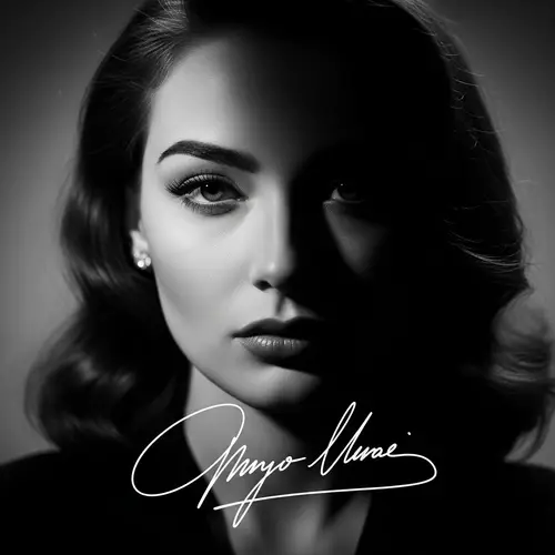 Elegant Calligraphy Autograph on Hollywood Glamour Portrait