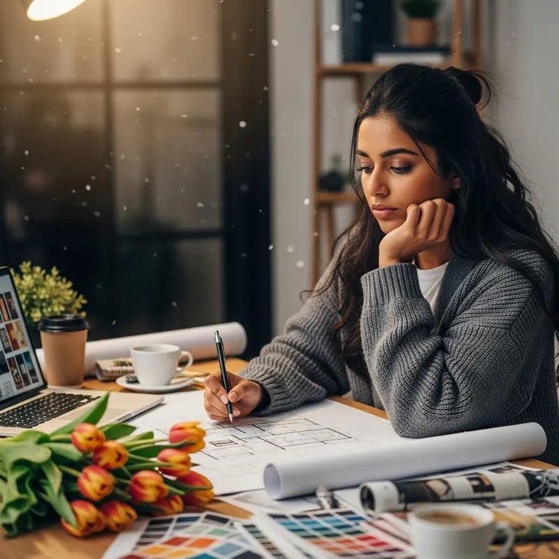 Bouquet of Tulips & South Asian Interior Designer | Fatigue & Dedication