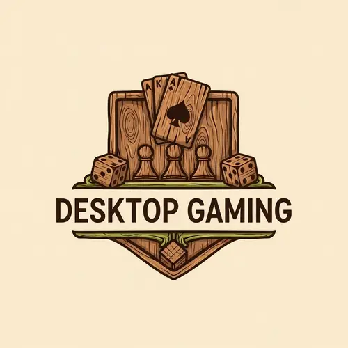 Creative Wooden Gaming Logo Design | Vintage & Handmade Style