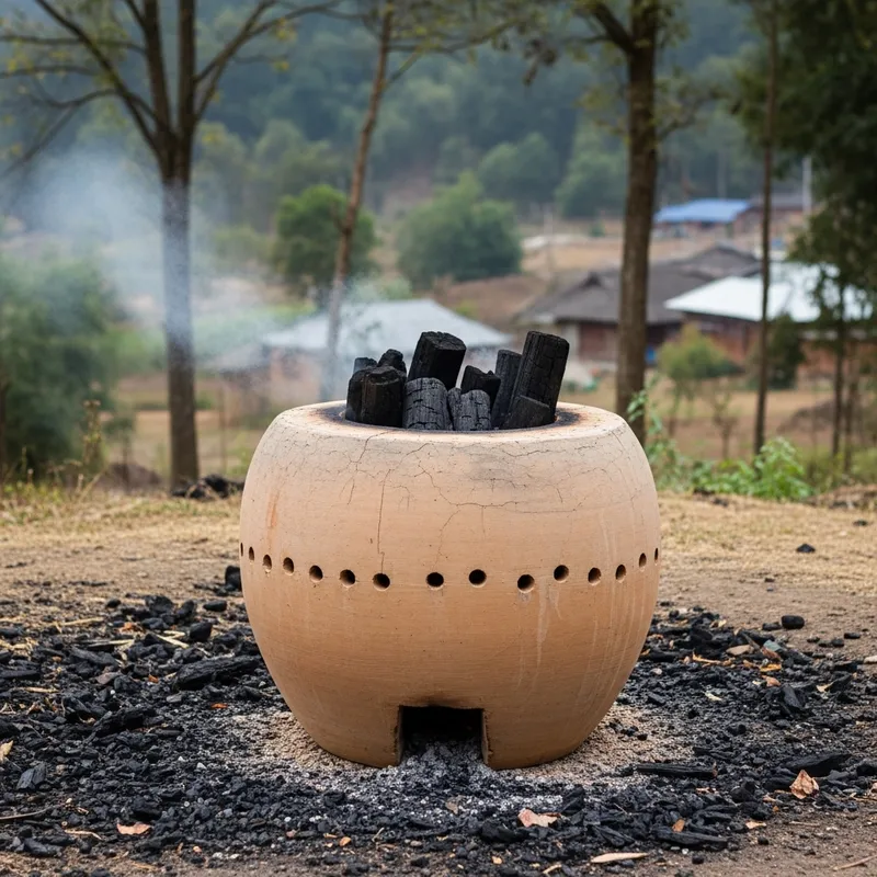 Traditional Charcoal Kiln - Handmade Charcoal Production