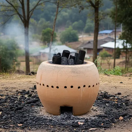 Handmade Charcoal Kiln - Traditional Charcoal Production Method