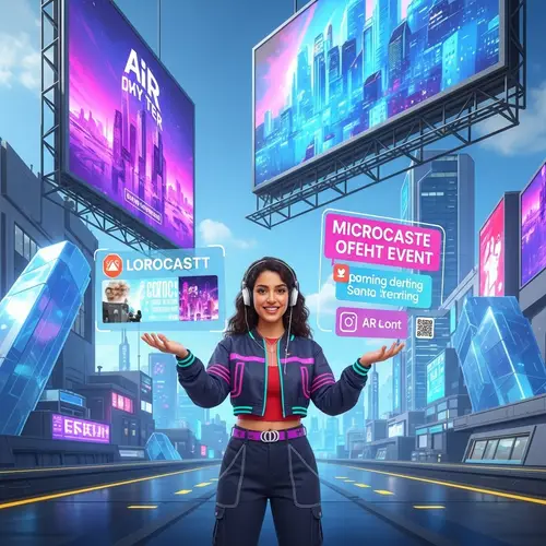 Enthusiastic Young Woman in Futuristic Metaverse | Virtual Reality Tech-Wear