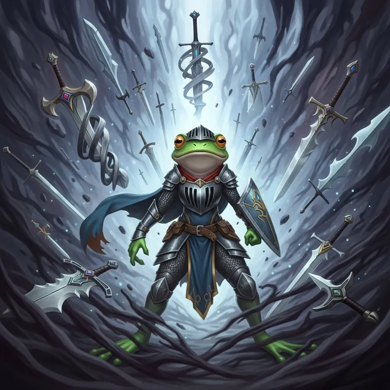 Female Frog Knight in Enchanted Battle - Swords Galore!