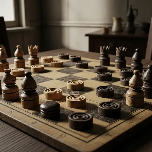 Vintage 1952 Draughts Game Board - Classic Gameplay