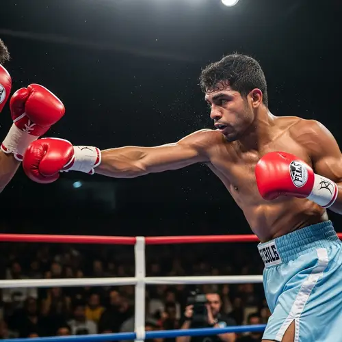 Powerful South Asian Boxer in Traditional Stance | Boxing Match