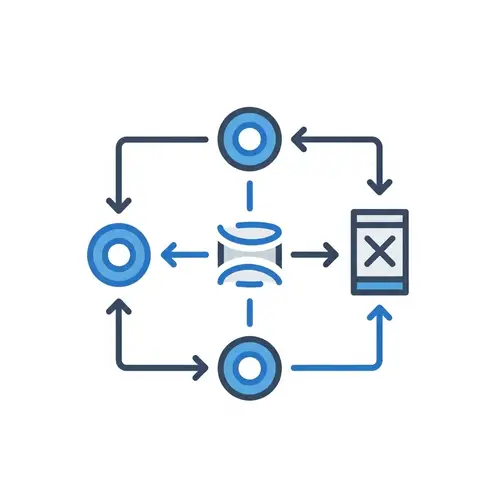 Abstract Data Pipeline Icon: Flow, Transformation, Integration