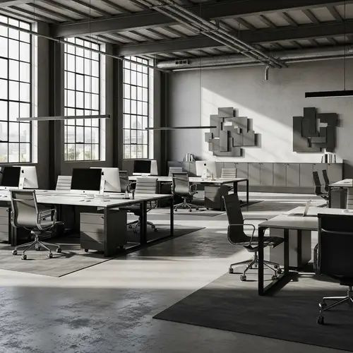 Modern Industrial Office Space: Minimalist Design