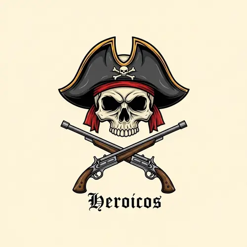 Heroicos: Skull with Guns for Brave Defiance