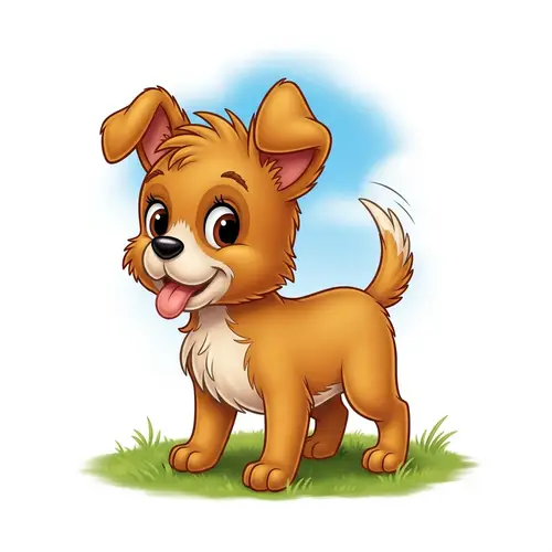 Playful Cartoon Puppy in Early 1900's Style Animation