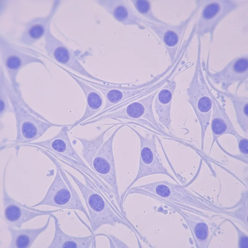 Microscopic View of Skin Fibroblasts