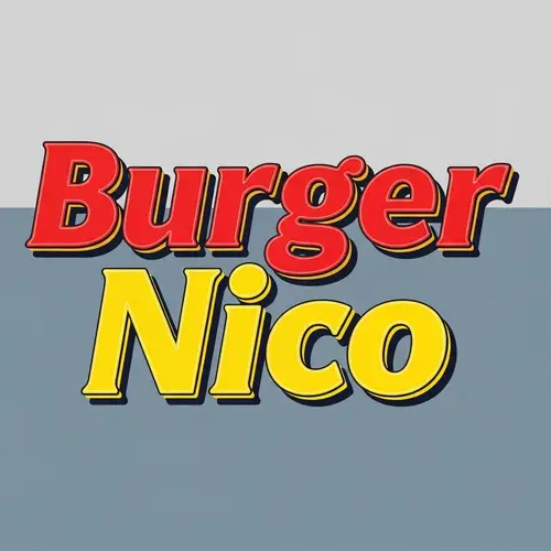 Burger Nico Vector Graphic in Red & Yellow