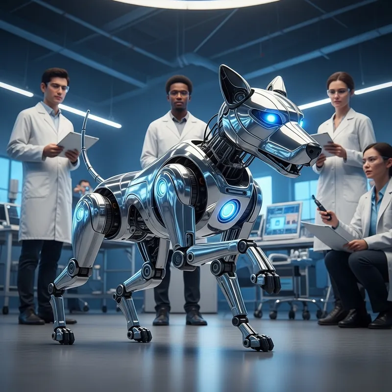Futuristic Robot Dog with LED Eyes