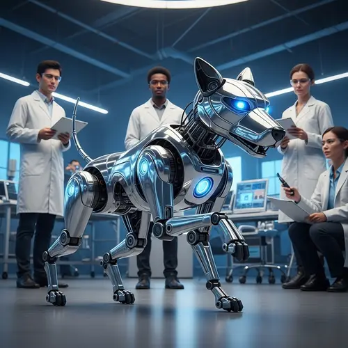 Futuristic Robotic Dog with LED Eyes | High-Tech Lab