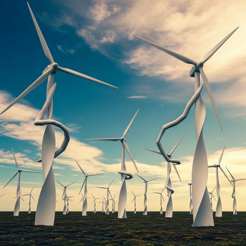 Abstract Wind Turbines: A Surreal Art Experience