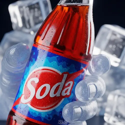 Vibrant Soda in Ice Hand - Neo-Dada Art