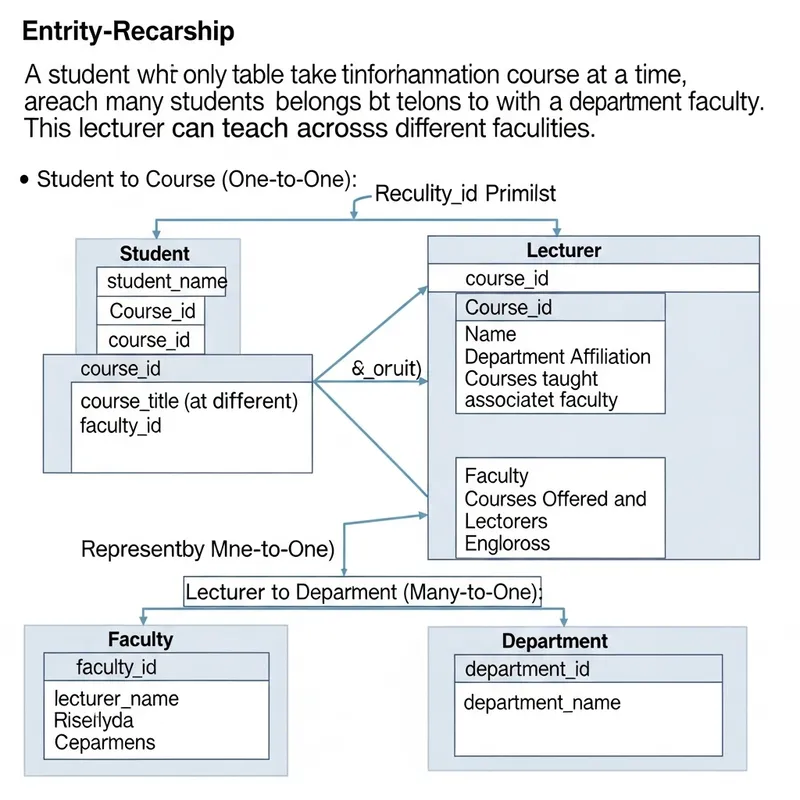 Entity Relationship Diagram for Student, Lecturer, Course, Faculty, Department