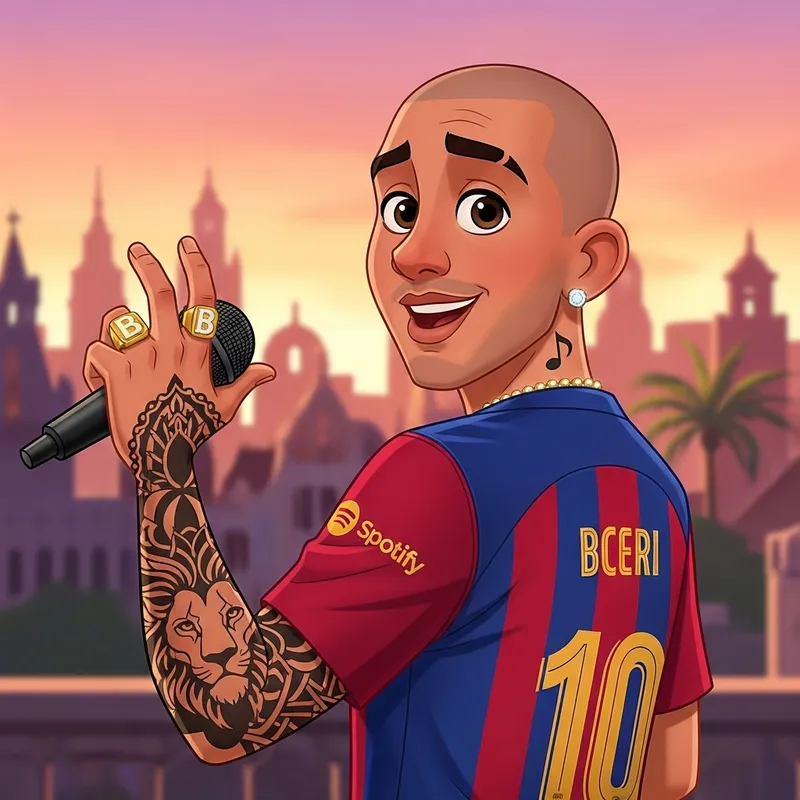 Hispanic Rapper with Barcelona Shirt | Disney Style
