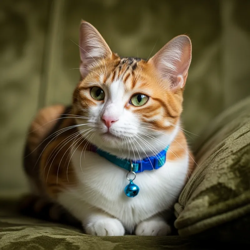 Beautiful Cat with Silken Fur and Emerald Eyes