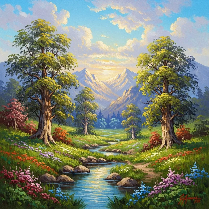 Impressionist Nature Scene: Vibrant Landscapes