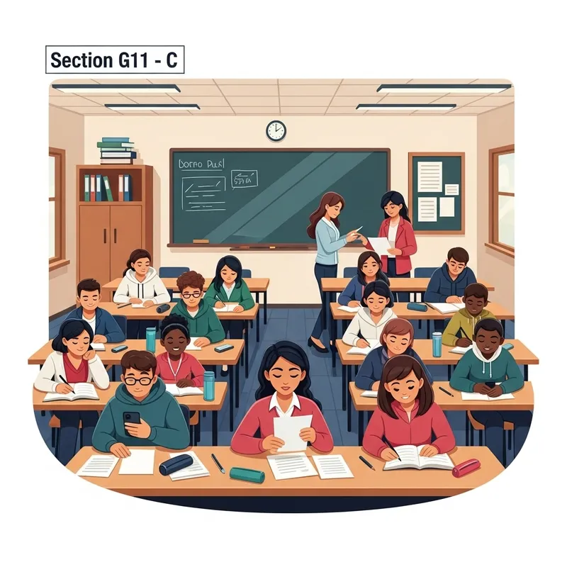 Vibrant Classroom Scene with Active Students and Engaged Teacher