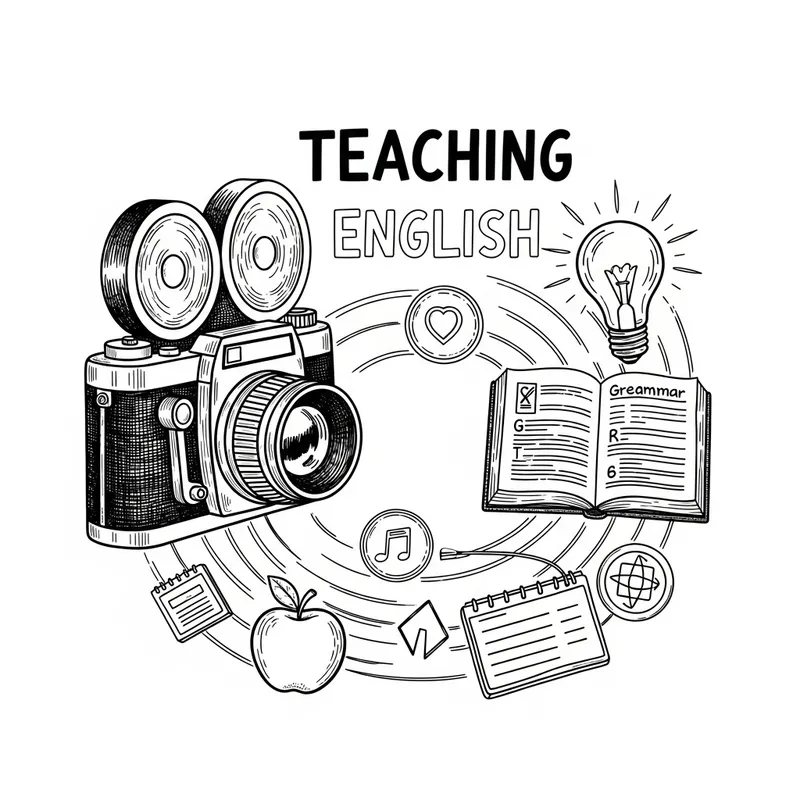 Vintage English Teaching with Apple Knowledge & Idea Sketch