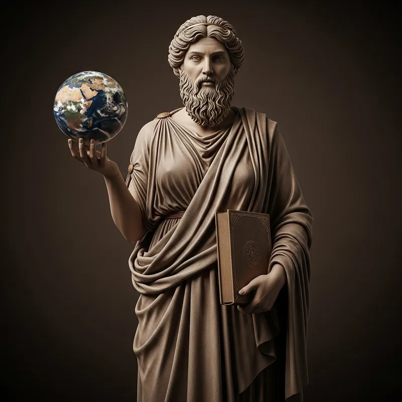 Ancient Greek Female Philosopher in Marble