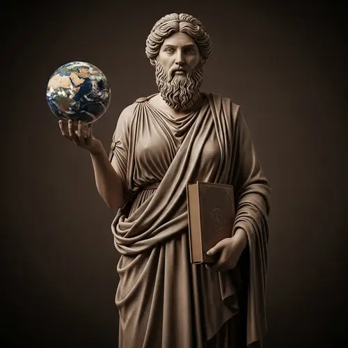 Ancient Greek Female Philosopher in Marble