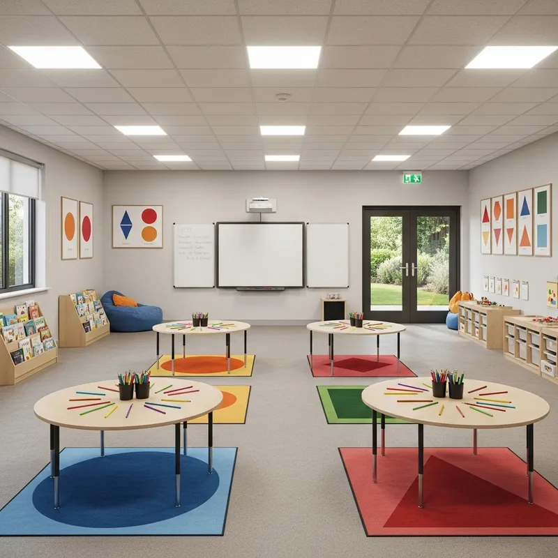 Interactive Shape Classroom with Hands-on Activities and Smart Board