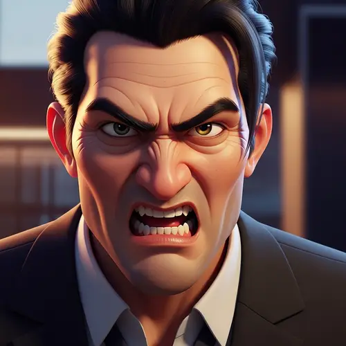 Angry 3D Animation of Pol Pot in Pixar Style