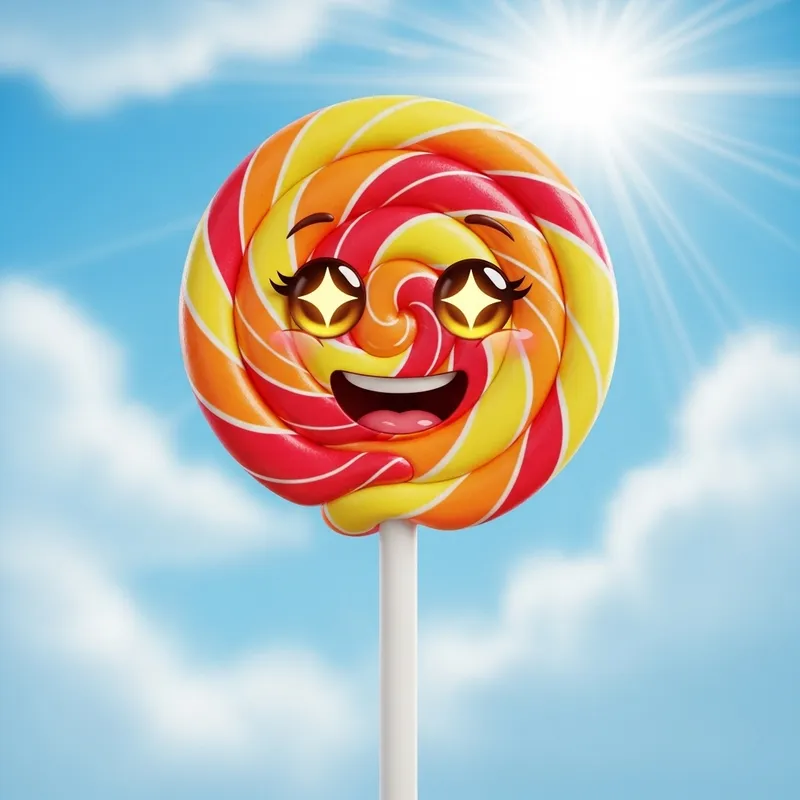 Happy Lollipop with Vibrant Colors
