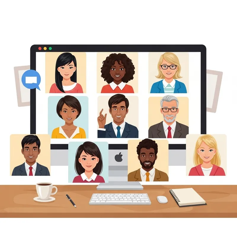 Zoom Meeting Illustration with Engaging Discussion