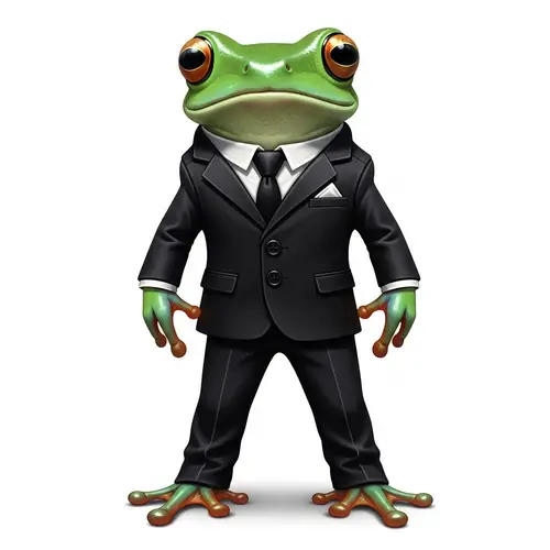 Elegant Green Frog in Stylish Black Suit