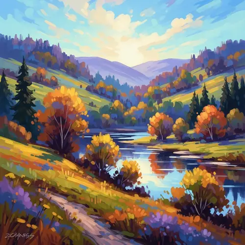 Impressionist Abstract Landscape Art | Colorful Nature Imagery