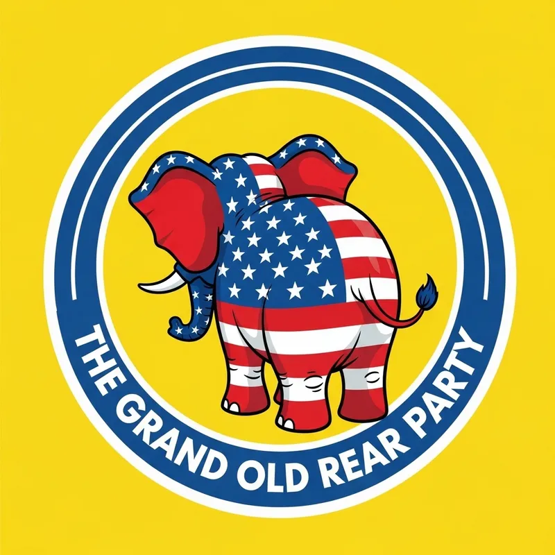Playful Parody of Republican Elephant Logo