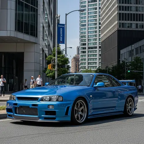 Skyline GTR R34 | Classic Sports Car in Metallic Blue