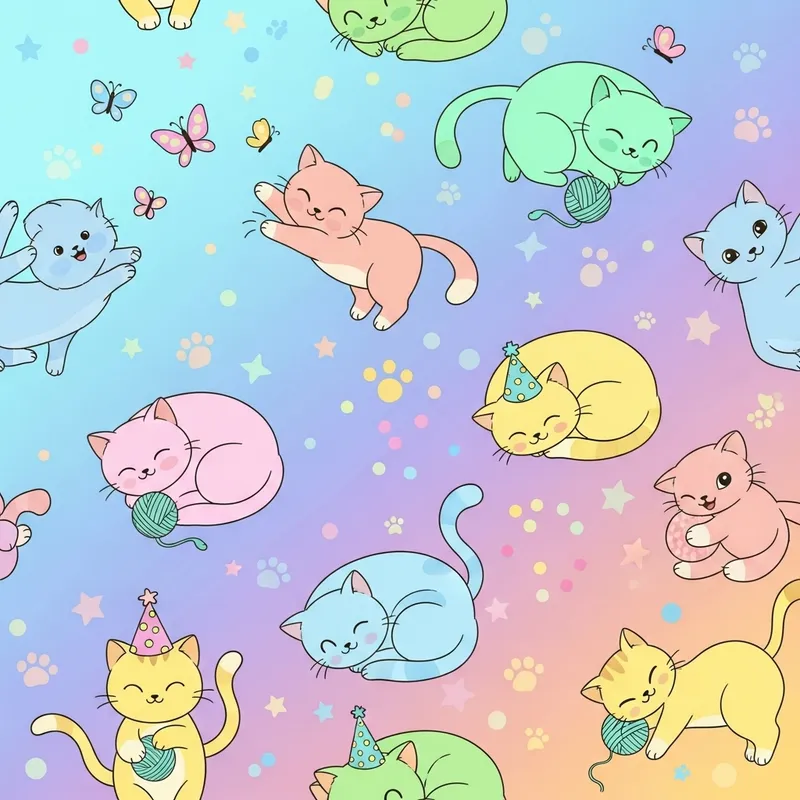 Playful Kids Cat Pattern for Fun Projects Playful Kids Cat Pattern for Fun Projects