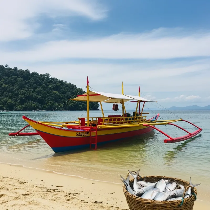Tanga Boat Scene | Tropical Shore View