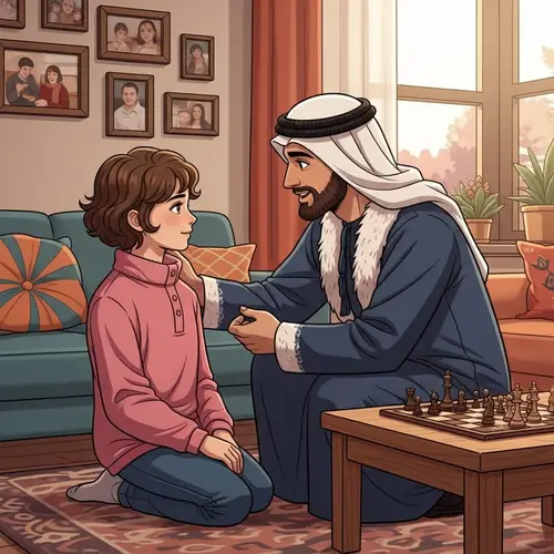 Heartwarming Scene: Father Advising Young Daughter