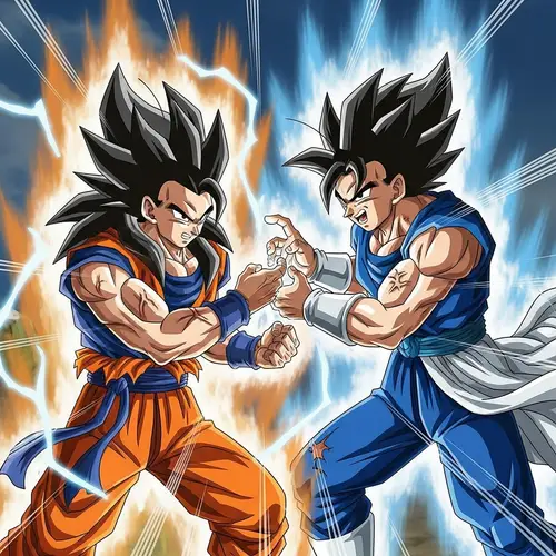 Epic Battle of Divine Power: Goku vs. Vegeta in Godly Form