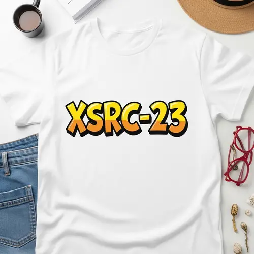 Playful & Vibrant 'XSRC-23' Cartoon-Style T-shirt Design