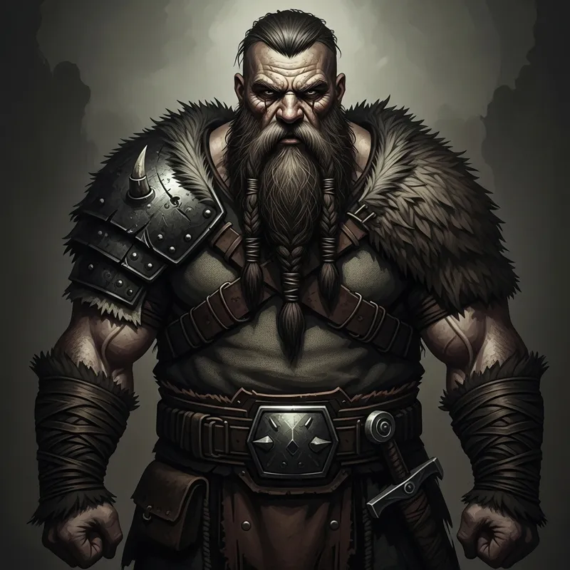 Burly Barbarian in Grimdark Style: Intimidating & Powerful
