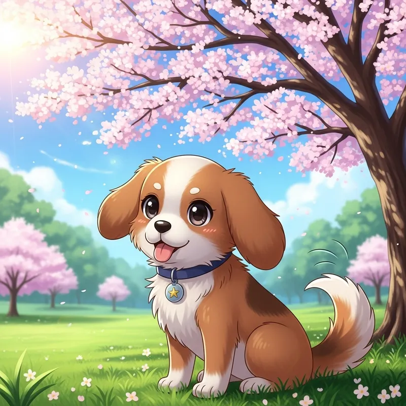 Anime Style Dog | Light Brown Hue