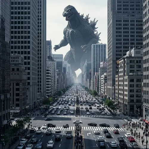Godzilla Rampage in Metropolis | Classic Monster Movie Scene