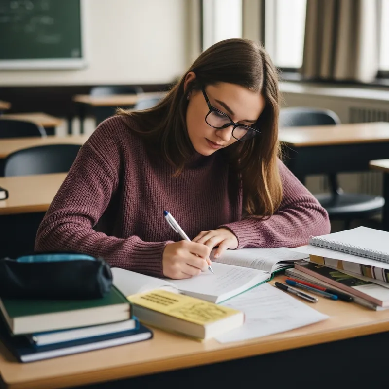 College Classroom Study Scene | Engaged Academic Ambiance